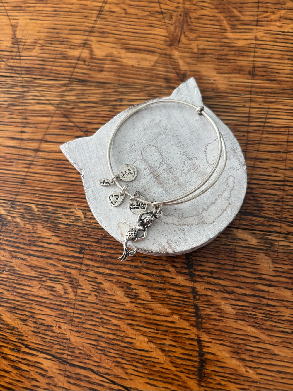 Silver Mermaid Charm Bangle Bracelet Alex and Ani Summer Coastal